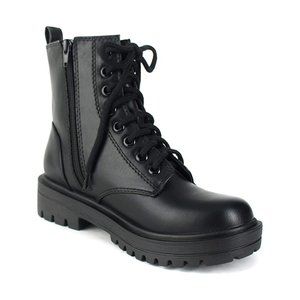 Combat Ankle Bootie Lace up w/Side Zipper - Sola